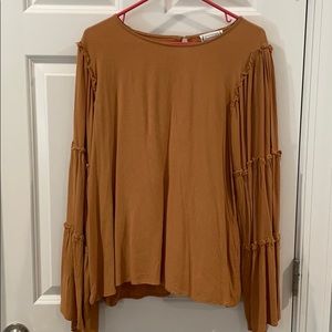 Love Riche Mustard Gold Long Sleeve Blouse Sz Large